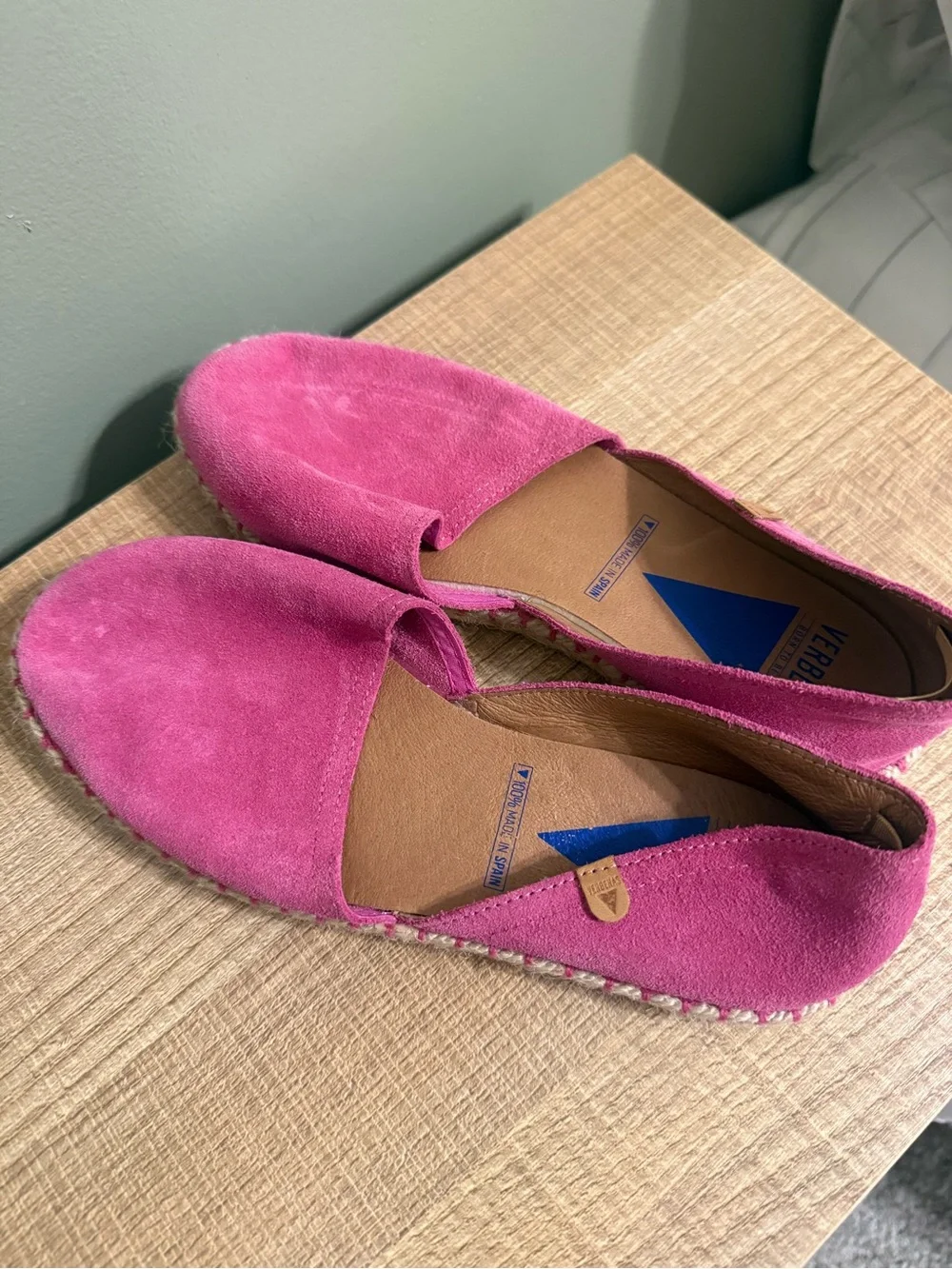 Verbenas Carmen Pink Suede Espadrilles in Size 38 / 7.5